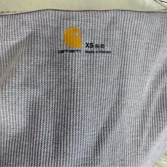 Carhartt- Lavender Waffle Fabric Zip Up Hooded Lightweight Sweatshirt- XS 0-2 - Picture 6 of 7